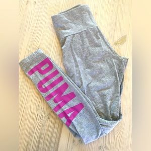PUMA Girl’s Logo Grey and pink legging size XS